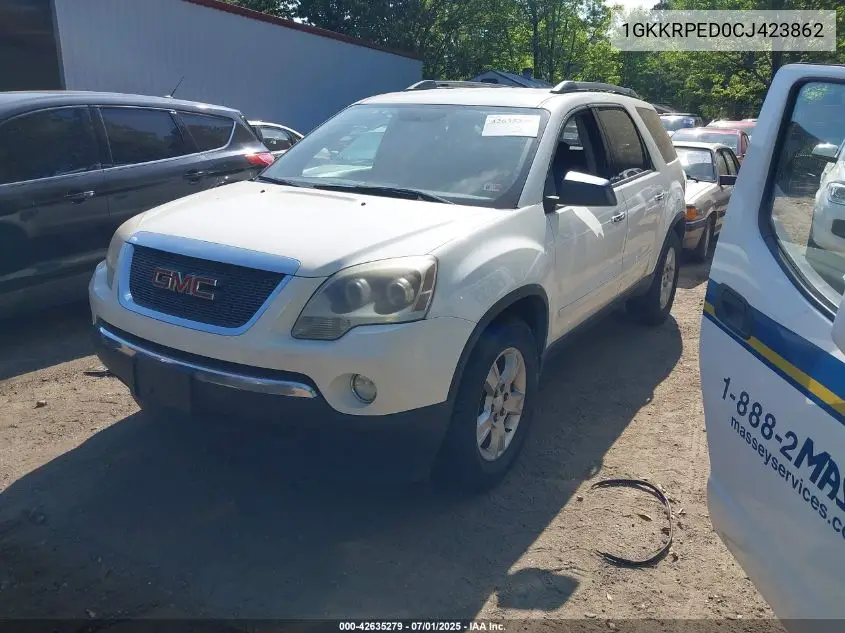 2012 GMC Acadia Sle VIN: 1GKKRPED0CJ423862 Lot: 42635279