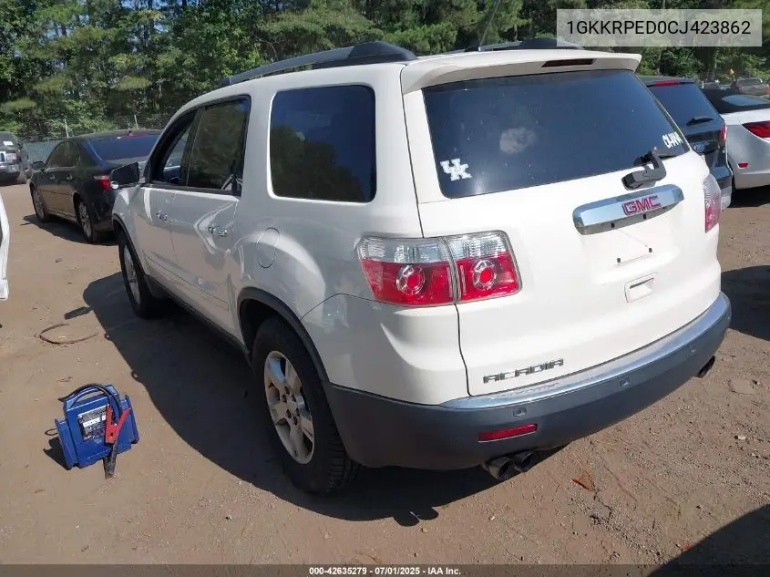 2012 GMC Acadia Sle VIN: 1GKKRPED0CJ423862 Lot: 42635279