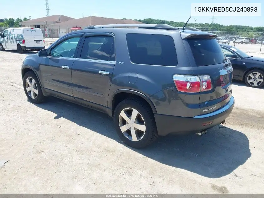 2012 GMC Acadia Slt-1 VIN: 1GKKVRED5CJ240898 Lot: 42643443