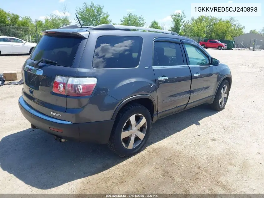2012 GMC Acadia Slt-1 VIN: 1GKKVRED5CJ240898 Lot: 42643443
