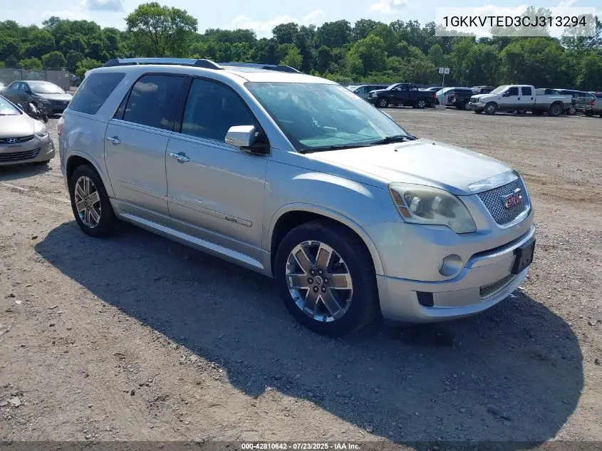 2012 GMC Acadia Denali VIN: 1GKKVTED3CJ313294 Lot: 42810642