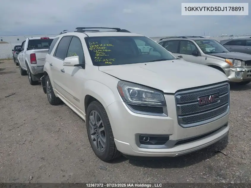 2013 GMC Acadia Denali VIN: 1GKKVTKD5DJ178891 Lot: 12367372