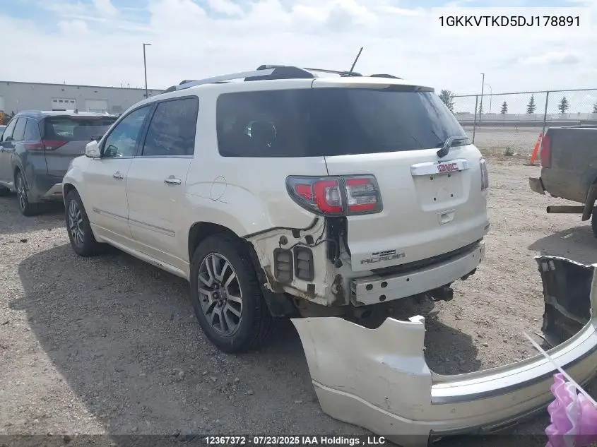 2013 GMC Acadia Denali VIN: 1GKKVTKD5DJ178891 Lot: 12367372