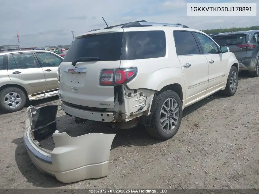 2013 GMC Acadia Denali VIN: 1GKKVTKD5DJ178891 Lot: 12367372