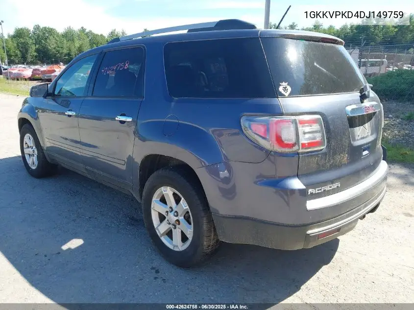 2013 GMC Acadia Sle-2 VIN: 1GKKVPKD4DJ149759 Lot: 42624758