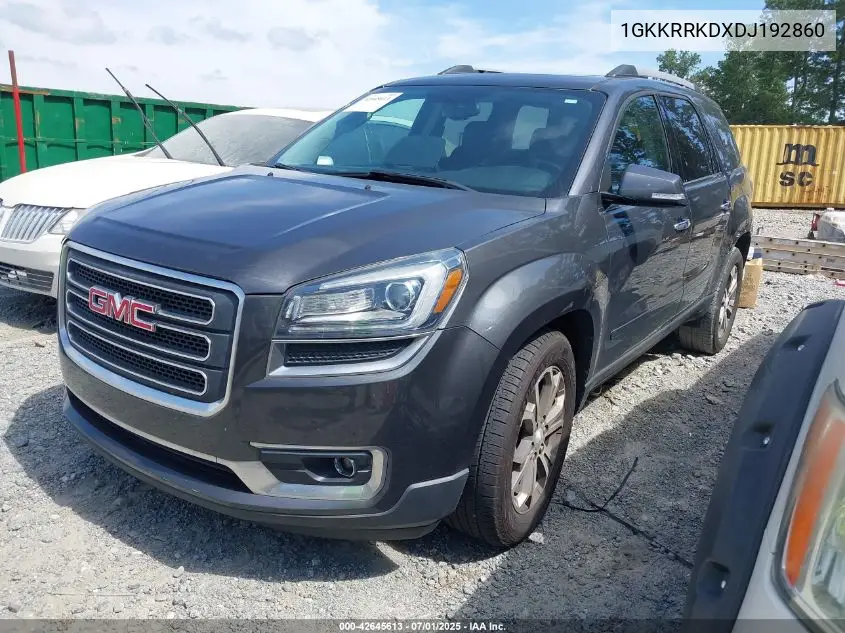 2013 GMC Acadia Slt-1 VIN: 1GKKRRKDXDJ192860 Lot: 42645613