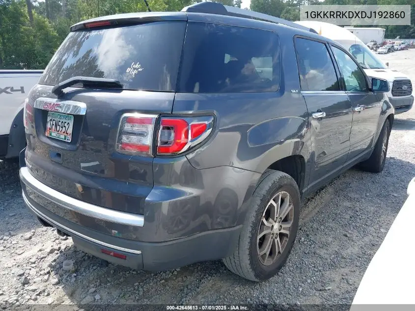 2013 GMC Acadia Slt-1 VIN: 1GKKRRKDXDJ192860 Lot: 42645613