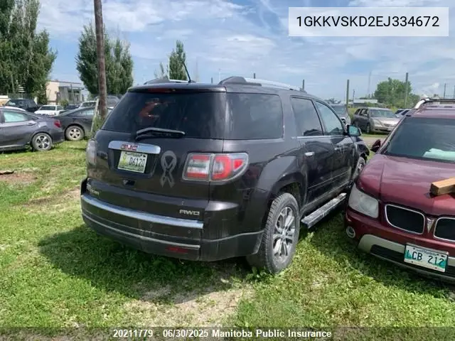 2014 GMC Acadia Slt VIN: 1GKKVSKD2EJ334672 Lot: 20211779