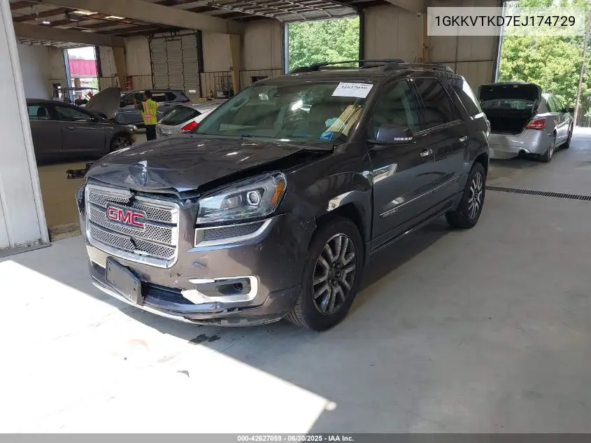 2014 GMC Acadia Denali VIN: 1GKKVTKD7EJ174729 Lot: 42627059