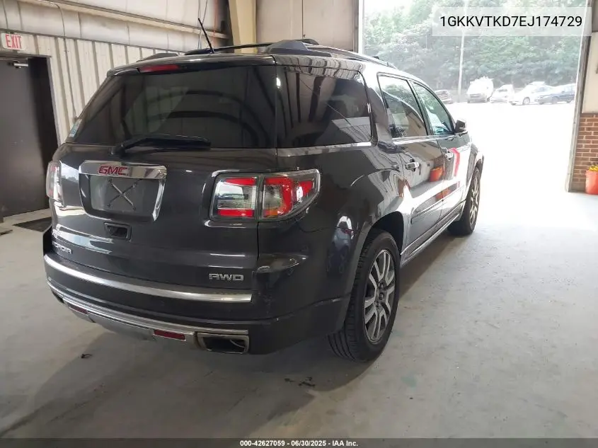 2014 GMC Acadia Denali VIN: 1GKKVTKD7EJ174729 Lot: 42627059