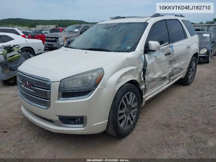 2014 GMC Acadia Denali VIN: 1GKKVTKD4EJ182710 Lot: 42800481