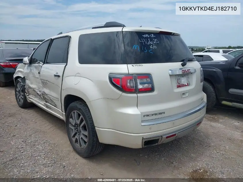 2014 GMC Acadia Denali VIN: 1GKKVTKD4EJ182710 Lot: 42800481