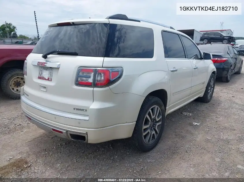 2014 GMC Acadia Denali VIN: 1GKKVTKD4EJ182710 Lot: 42800481