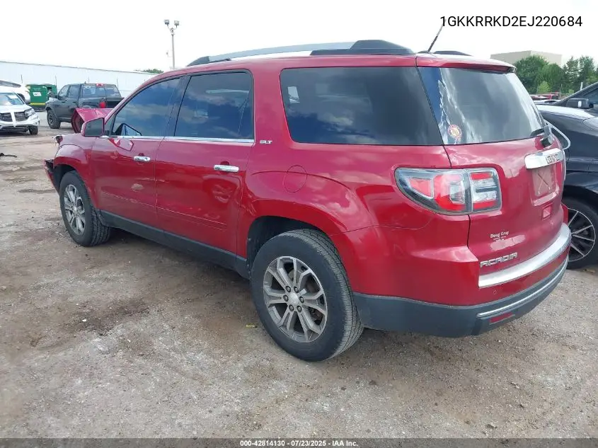 2014 GMC Acadia Slt-1 VIN: 1GKKRRKD2EJ220684 Lot: 42814130