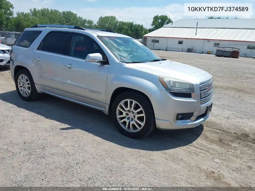 2015 GMC Acadia Denali VIN: 1GKKVTKD7FJ374589 Lot: 42660315