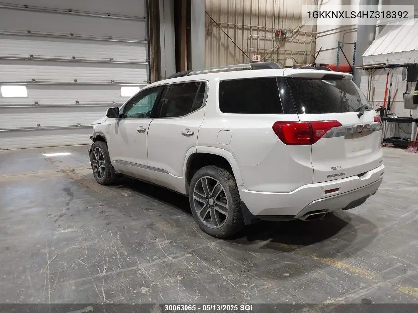 2017 GMC Acadia Denali VIN: 1GKKNXLS4HZ318392 Lot: 30063065