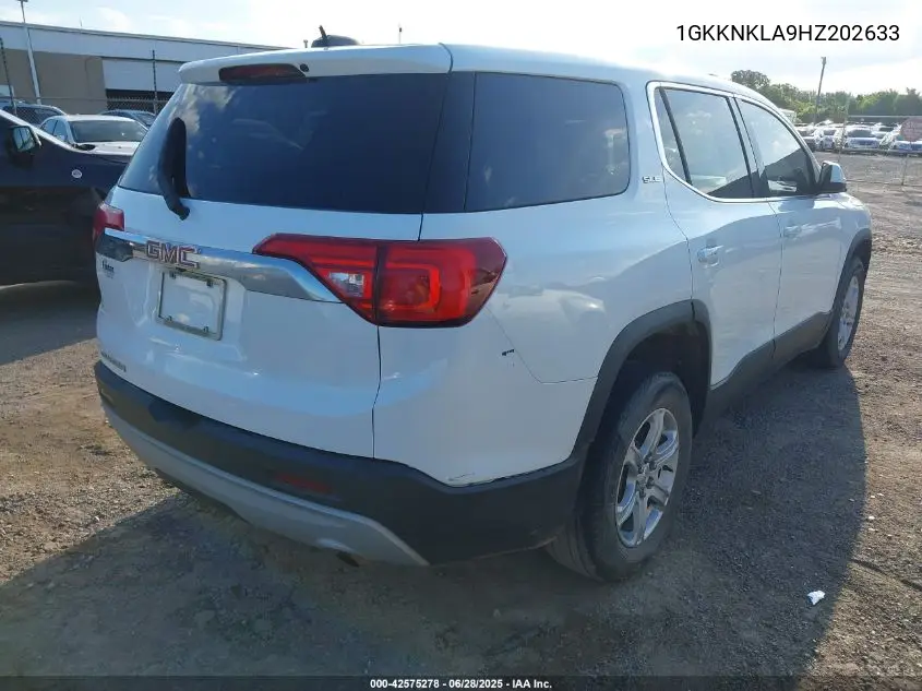 2017 GMC Acadia Sle-1 VIN: 1GKKNKLA9HZ202633 Lot: 42575278