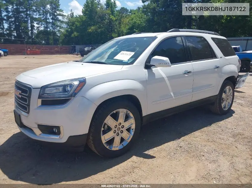 2017 GMC Acadia Limited VIN: 1GKKRSKD8HJ187122 Lot: 42631122