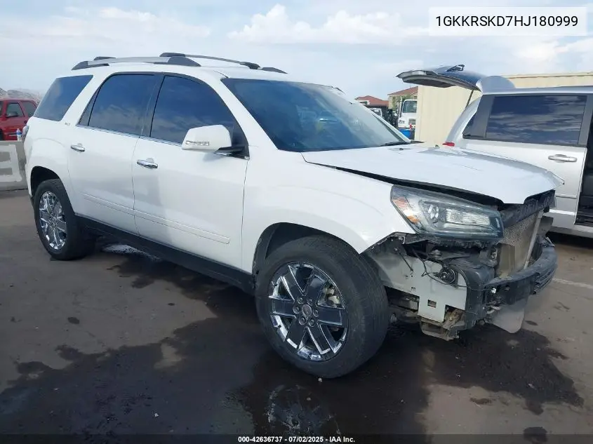 2017 GMC Acadia Limited Slt-2 VIN: 1GKKRSKD7HJ180999 Lot: 42636737