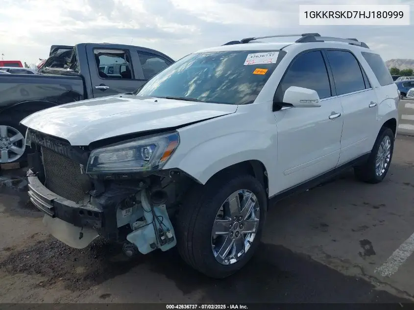 2017 GMC Acadia Limited Slt-2 VIN: 1GKKRSKD7HJ180999 Lot: 42636737