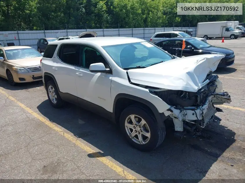2018 GMC Acadia Sle-1 VIN: 1GKKNRLS3JZ170592 Lot: 42822340