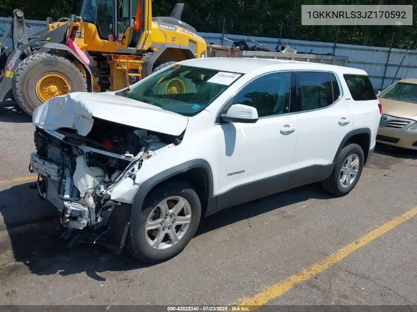 2018 GMC Acadia Sle-1 VIN: 1GKKNRLS3JZ170592 Lot: 42822340