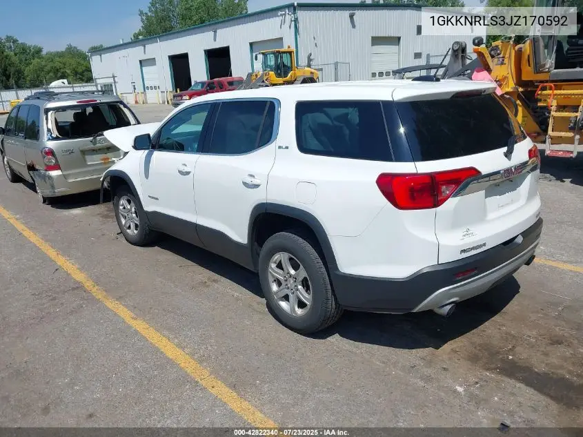 2018 GMC Acadia Sle-1 VIN: 1GKKNRLS3JZ170592 Lot: 42822340