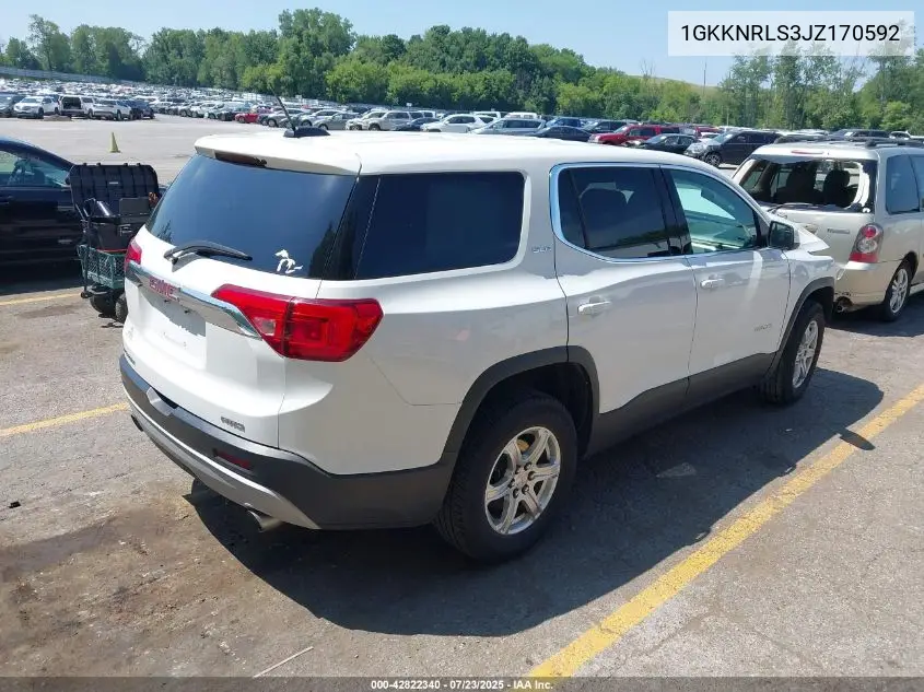 2018 GMC Acadia Sle-1 VIN: 1GKKNRLS3JZ170592 Lot: 42822340