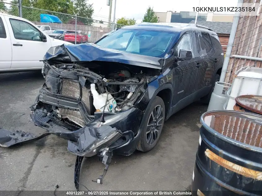 2019 GMC Acadia Slt-1 VIN: 1GKKNULS1KZ235184 Lot: 40012207