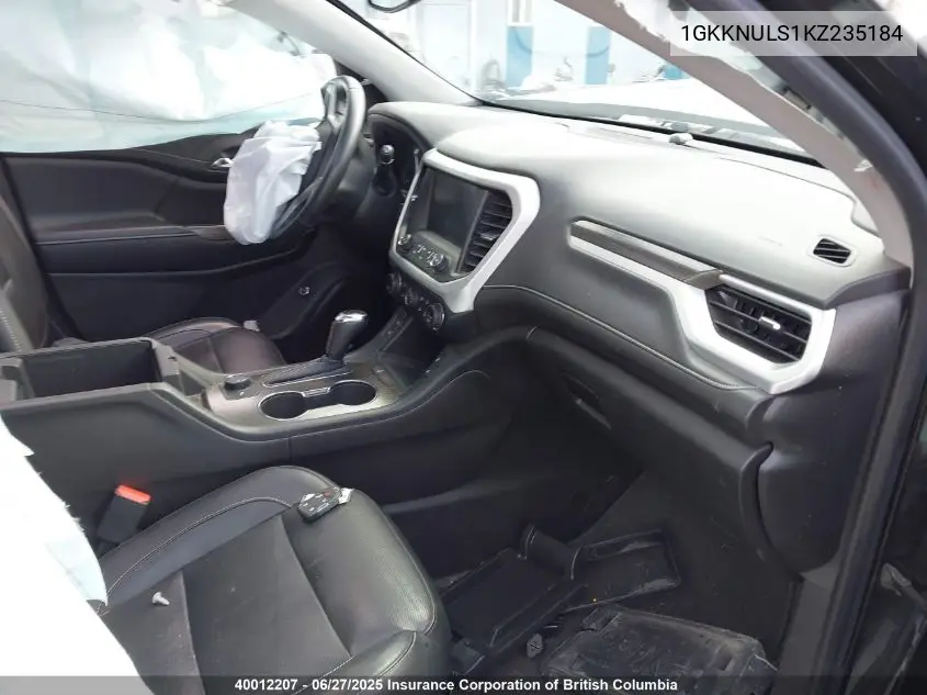 2019 GMC Acadia Slt-1 VIN: 1GKKNULS1KZ235184 Lot: 40012207