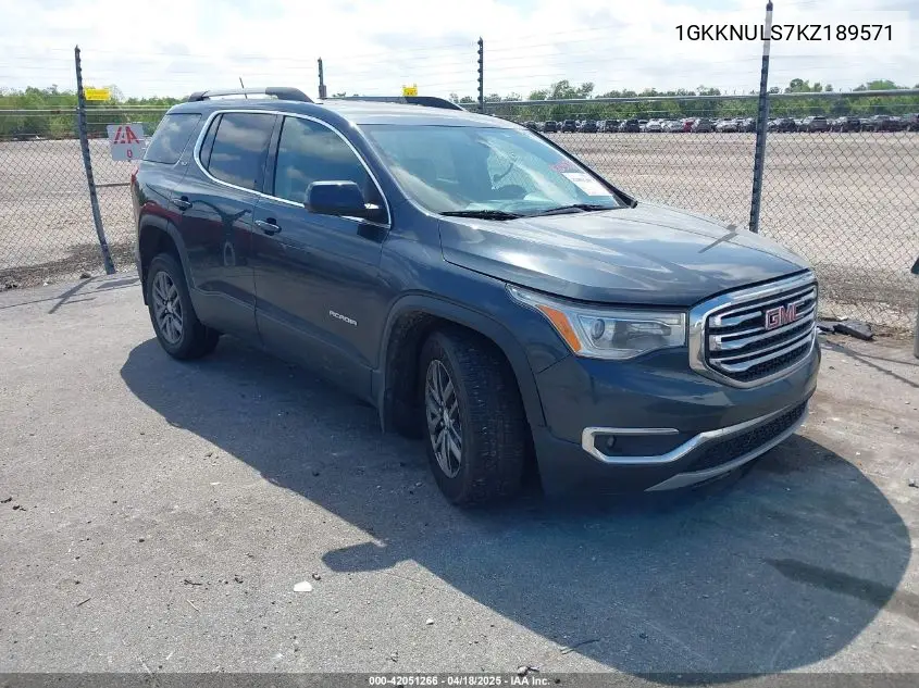 2019 GMC Acadia Slt-1 VIN: 1GKKNULS7KZ189571 Lot: 42051266