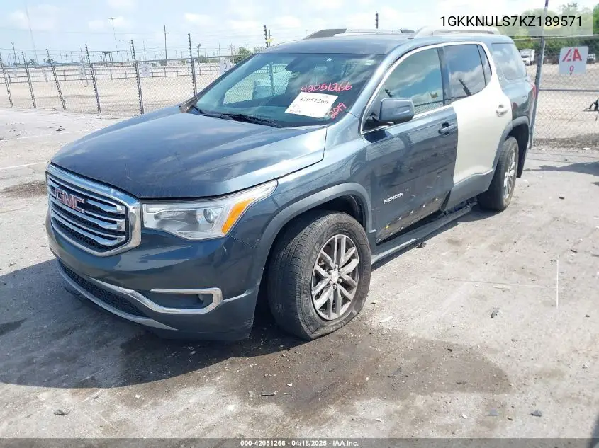 2019 GMC Acadia Slt-1 VIN: 1GKKNULS7KZ189571 Lot: 42051266