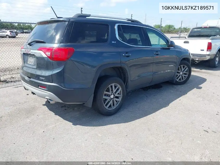 2019 GMC Acadia Slt-1 VIN: 1GKKNULS7KZ189571 Lot: 42051266