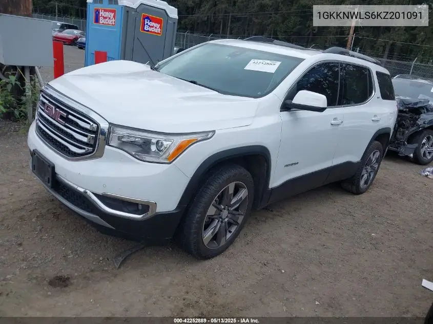 2019 GMC Acadia Slt-2 VIN: 1GKKNWLS6KZ201091 Lot: 42252889