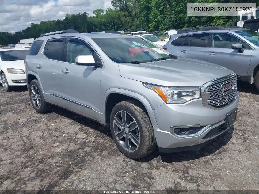2019 GMC Acadia Denali VIN: 1GKKNPLS0KZ155926 Lot: 42253778