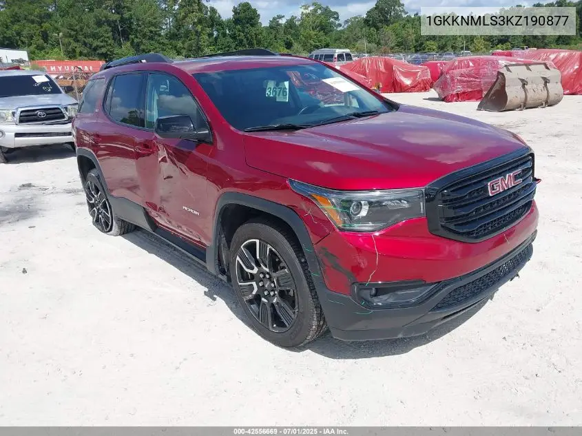 2019 GMC Acadia Slt-1 VIN: 1GKKNMLS3KZ190877 Lot: 42556669