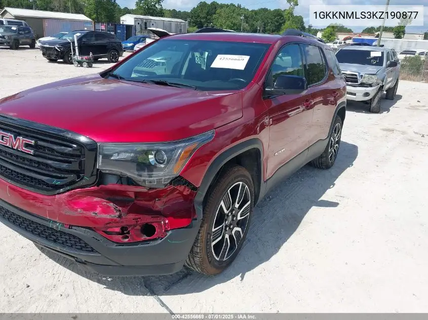 2019 GMC Acadia Slt-1 VIN: 1GKKNMLS3KZ190877 Lot: 42556669