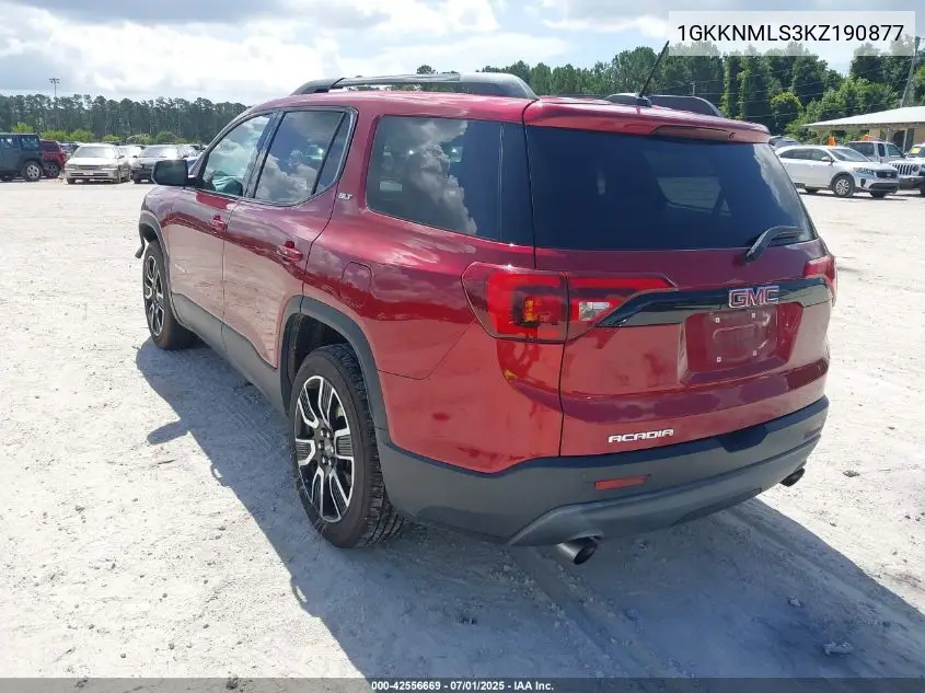 2019 GMC Acadia Slt-1 VIN: 1GKKNMLS3KZ190877 Lot: 42556669