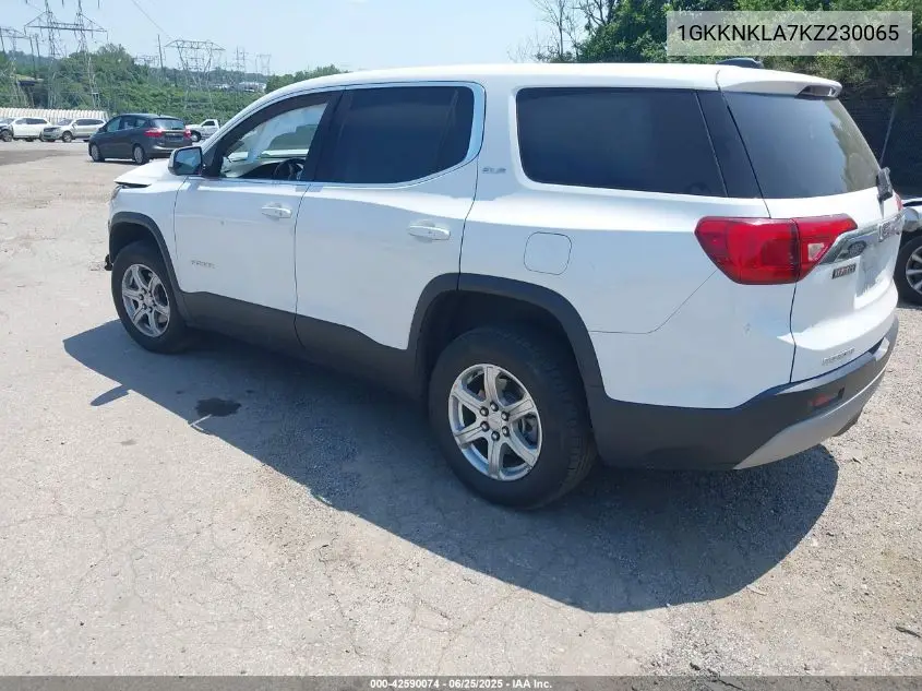 2019 GMC Acadia Sle VIN: 1GKKNKLA7KZ230065 Lot: 42590074