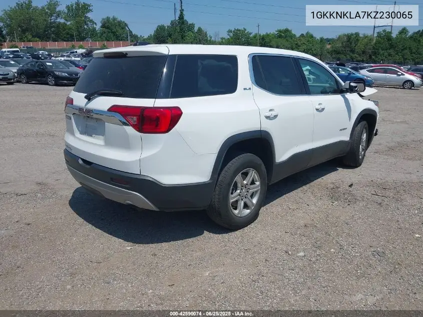 2019 GMC Acadia Sle VIN: 1GKKNKLA7KZ230065 Lot: 42590074