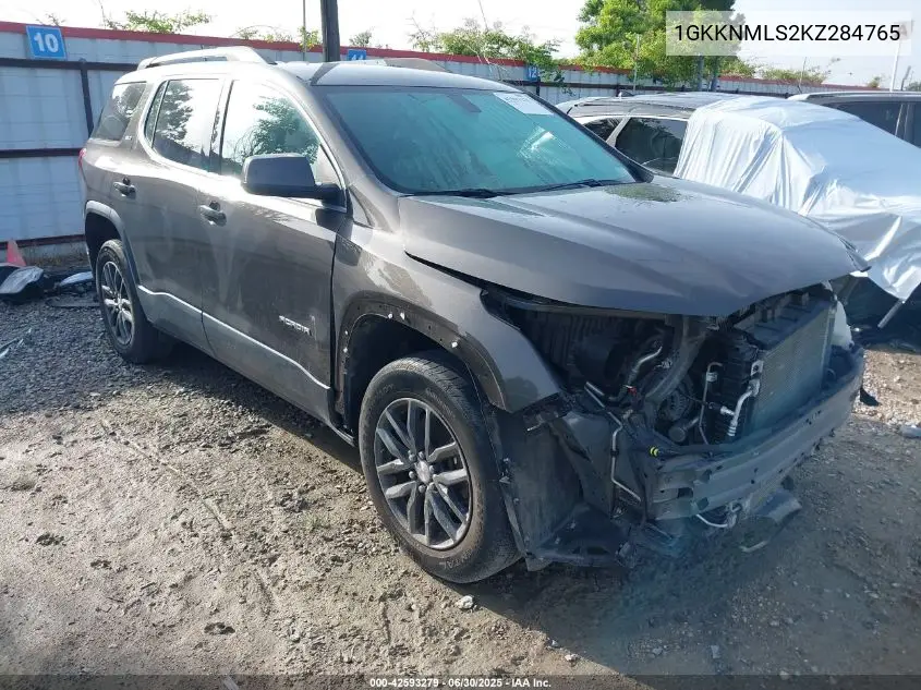 2019 GMC Acadia Slt-1 VIN: 1GKKNMLS2KZ284765 Lot: 42593279