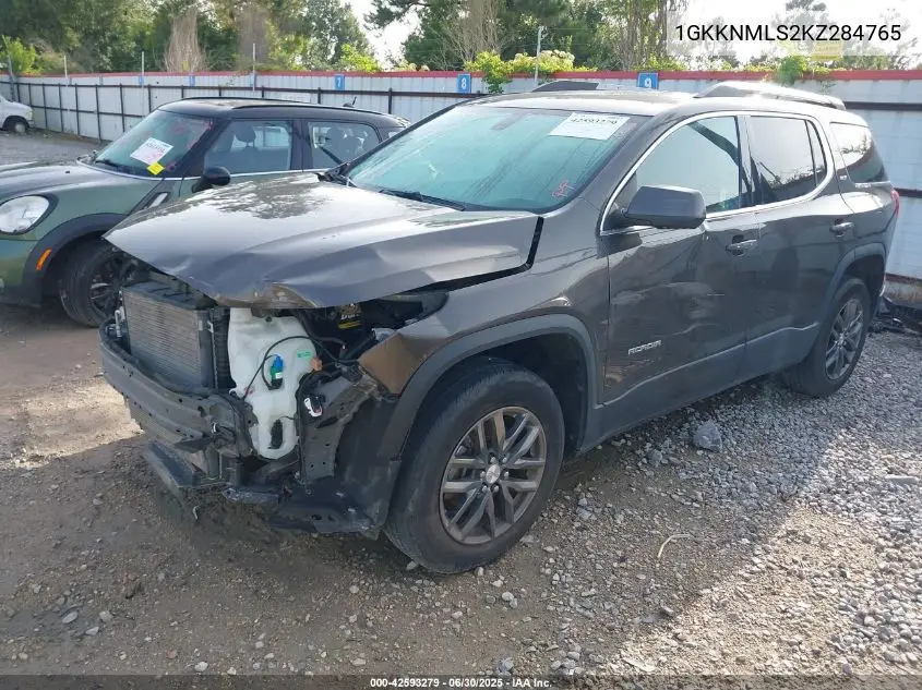 2019 GMC Acadia Slt-1 VIN: 1GKKNMLS2KZ284765 Lot: 42593279