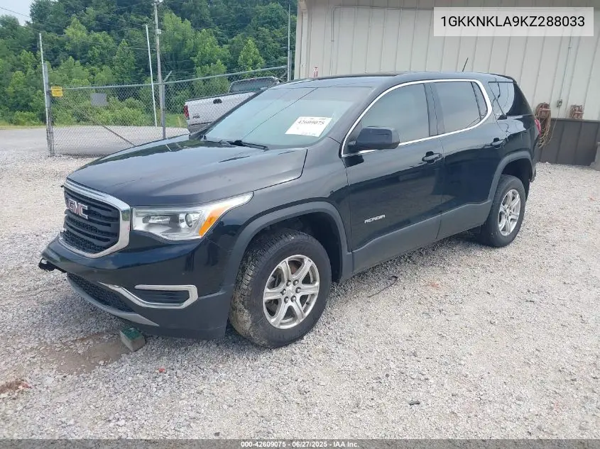 2019 GMC Acadia Sle-1 VIN: 1GKKNKLA9KZ288033 Lot: 42609075