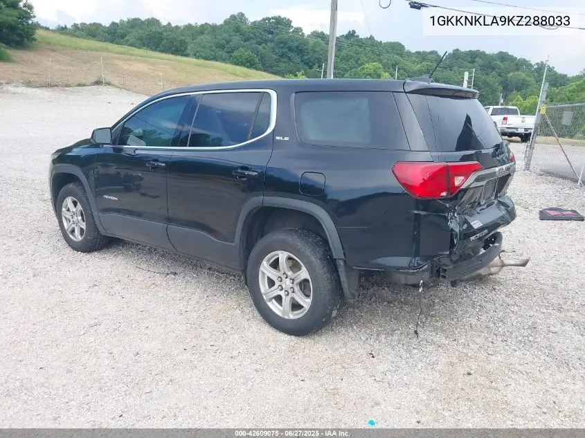 2019 GMC Acadia Sle-1 VIN: 1GKKNKLA9KZ288033 Lot: 42609075