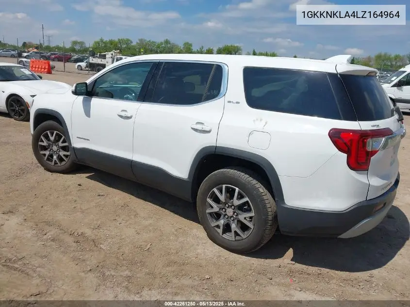 1gkknkla4lz164964 1GKKNKLA4LZ164964 2020 GMC Acadia Fwd Sle