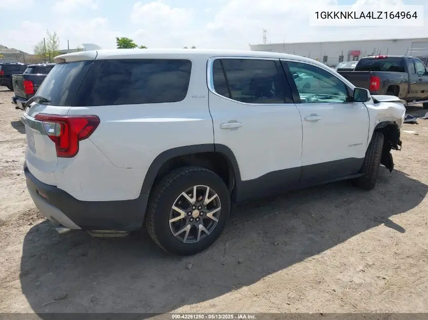 1gkknkla4lz164964 1GKKNKLA4LZ164964 2020 GMC Acadia Fwd Sle