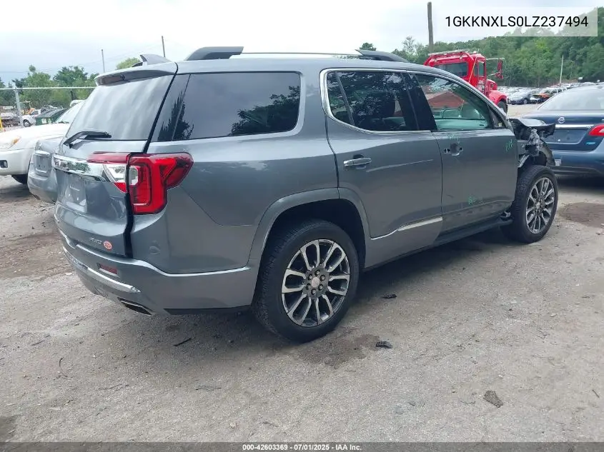 2020 GMC Acadia Awd Denali VIN: 1GKKNXLS0LZ237494 Lot: 42603369