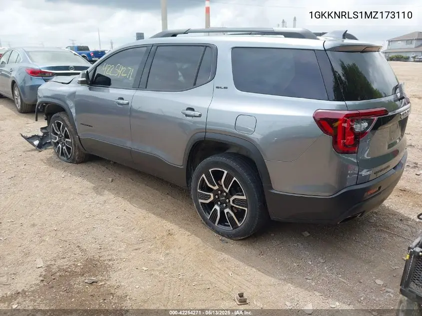 2021 GMC Acadia Awd Sle VIN: 1GKKNRLS1MZ173110 Lot: 42254271