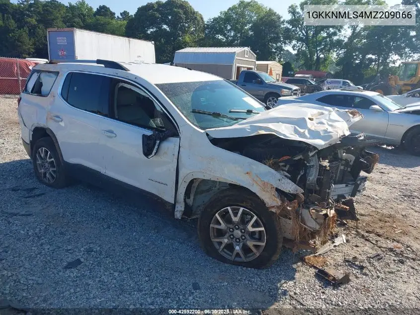 2021 GMC Acadia Fwd Slt VIN: 1GKKNMLS4MZ209066 Lot: 42592200