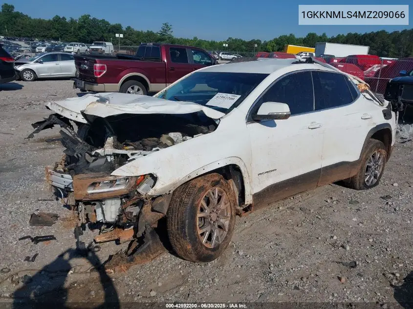 2021 GMC Acadia Fwd Slt VIN: 1GKKNMLS4MZ209066 Lot: 42592200